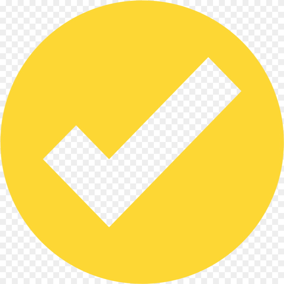Eo Circle Yellow Checkmark Green Circle White Checkmark, Sign, Symbol, Road Sign, Disk Free Transparent Png