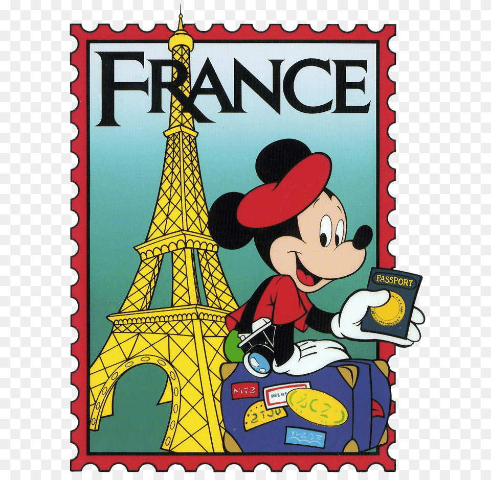 Epcot Mickey France Stamp Clip Art International Mickey Mouse, Book, Comics, Publication, Person Free Png Download