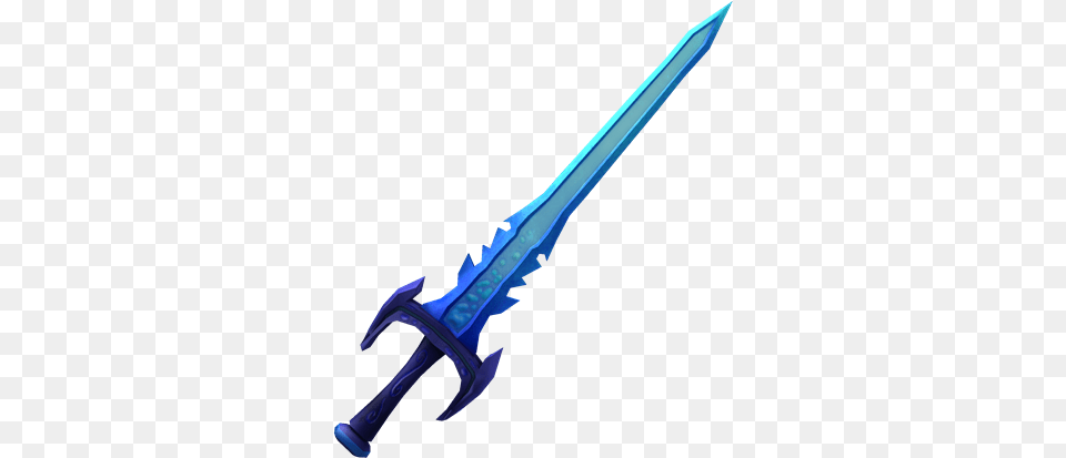 Epic Blue Sword Zombie Attack Roblox W Blue Sword, Weapon, Blade, Dagger, Knife Free Png Download