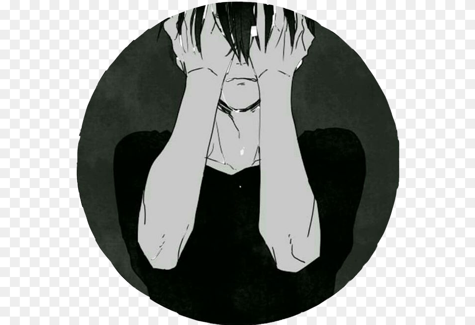 Epic Depressed Sad Crying Anime Sticker By Bcorn0522 Crying Depressed Sad Anime Boy, Book, Comics, Publication, Person Free Png Download