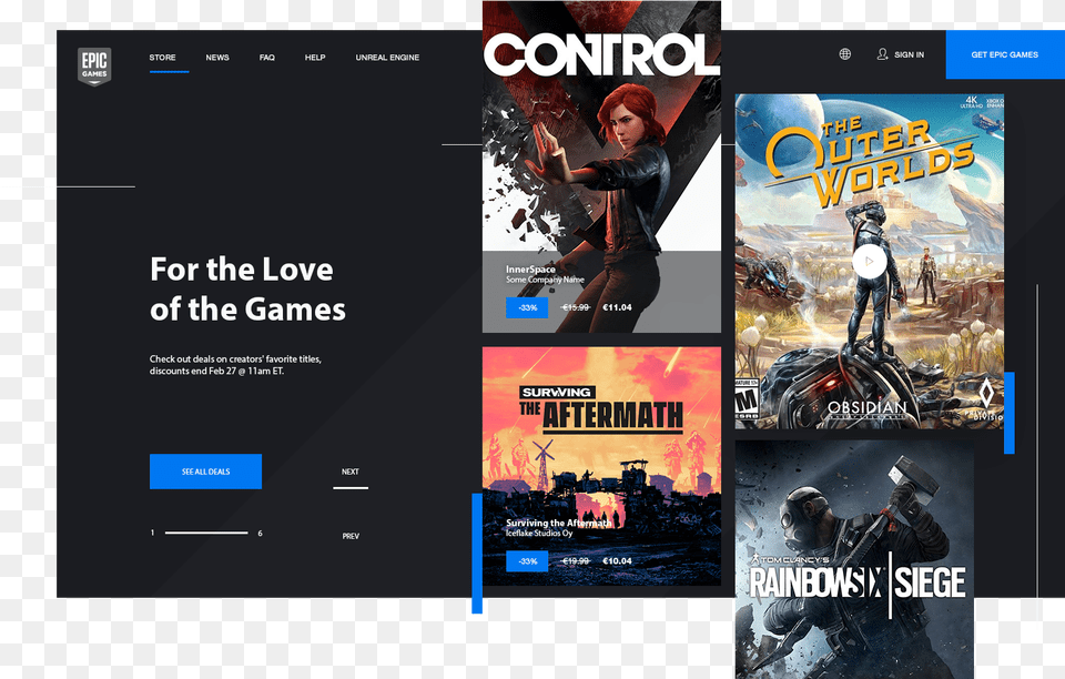 Epic Games Store Minimal Widget Dark By Malte Westedt On Online Advertising, Adult, Person, Woman, Female Png Image
