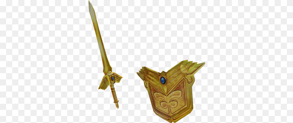 Epic Golden Sword And Shield Roblox Roblox Epic Golden Sword And Shield, Bronze, Weapon, Emblem, Symbol Free Transparent Png