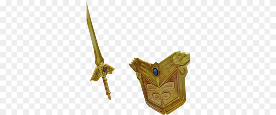 Epic Golden Sword And Shield Roblox Wikia Fandom Epic Roblox Sword, Bronze, Weapon, Treasure, Blade Free Png Download