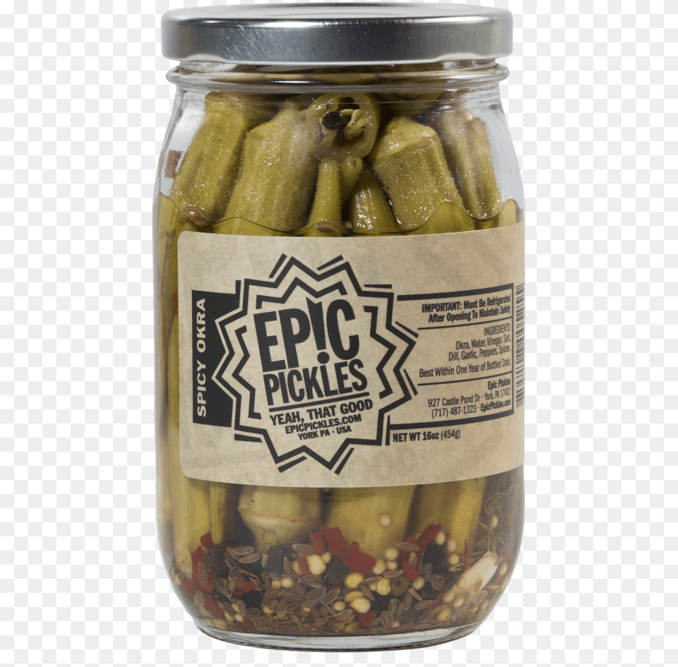Epic Pickles Spicy Okra Pickled Cucumber, Food, Relish, Pickle Free Transparent Png