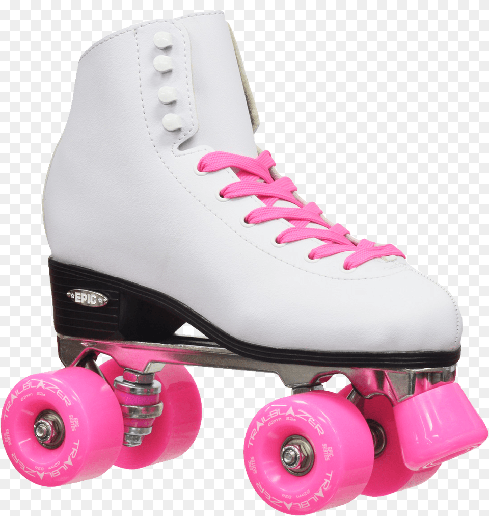 Epic Quad Classic White And Pink Roller Skatesdata Girls Roller Skates Nz, Clothing, Footwear, Shoe, Skating Free Png Download