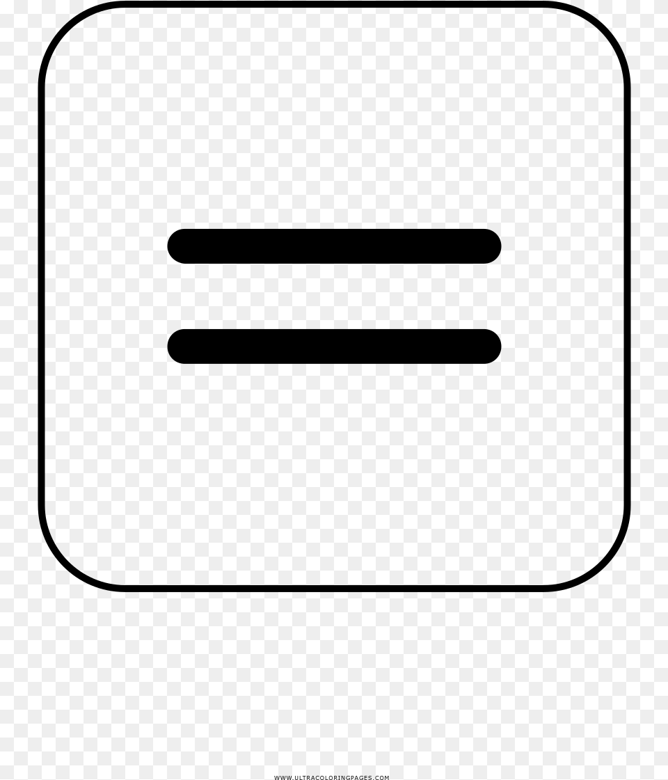 Equal Sign Coloring Page, Gray Png