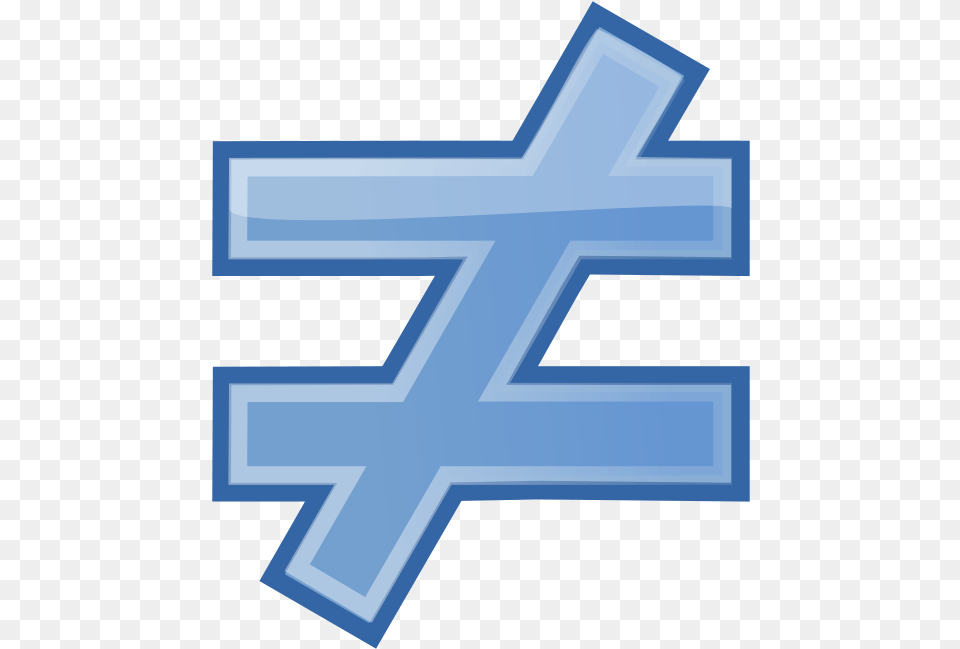 Equal Symbol Not Equal Sign Blue, Nature, Outdoors, Cross, Snow Free Png