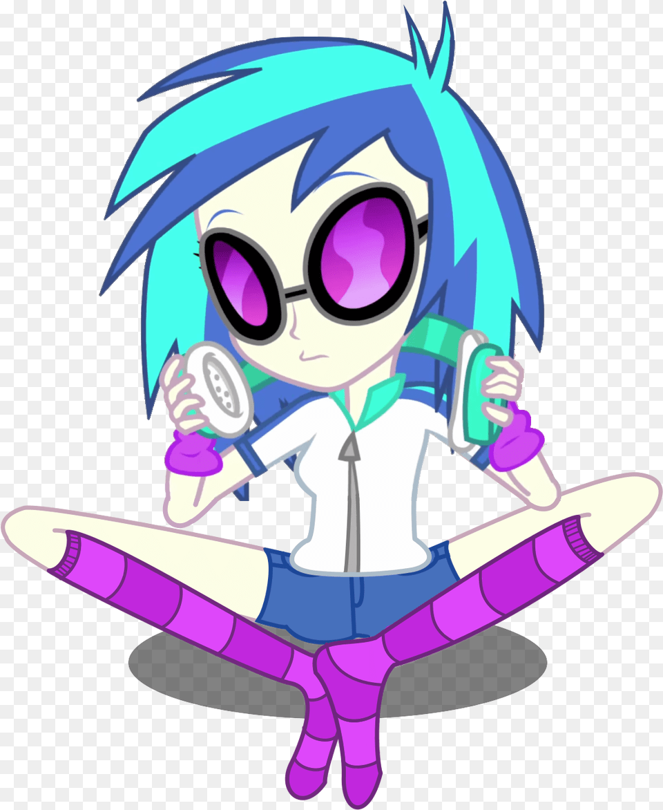 Equestria Girls Vinyl Scratch Sitting By Gioku My Little Pony Equestria Girls Dj Pon, Book, Comics, Publication, Face Png Image