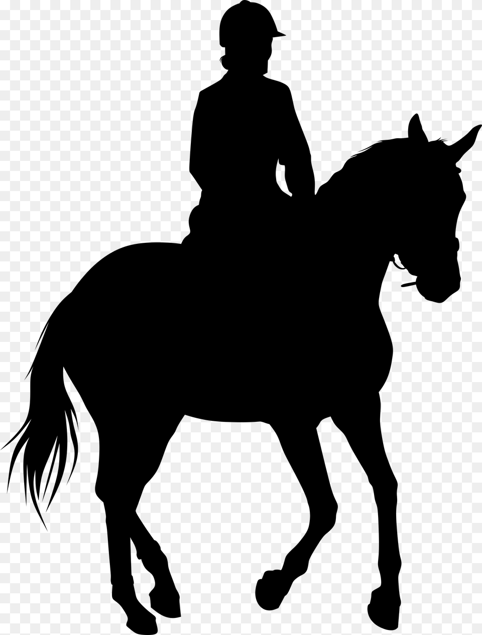 Equestrian Statue Silhouette Horse Bull Rider Silhouette, Gray Free Png