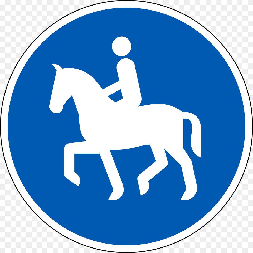 Equestrians Only Sign In Denmark Clipart, Symbol, Animal, Horse, Mammal Free Transparent Png