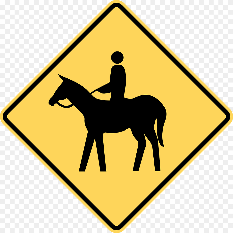 Equestrians Sign In British Columbia Clipart, Symbol, Road Sign, Animal, Horse Free Png Download