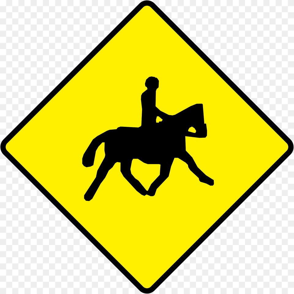 Equestrians Sign In Ireland Clipart, Symbol, Road Sign, Person, Man Free Png Download
