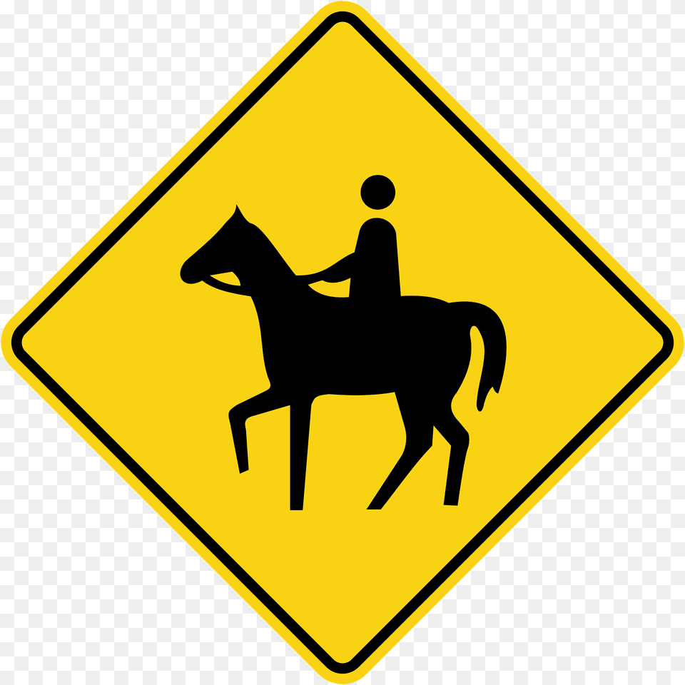 Equestrians Sign In Ontario Clipart, Symbol, Road Sign, Animal, Horse Free Png Download