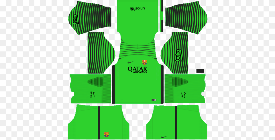 Equipacion Del Barcelona Sc Para Dream League Soccer, Clothing, Green, Lifejacket, Vest Free Png Download