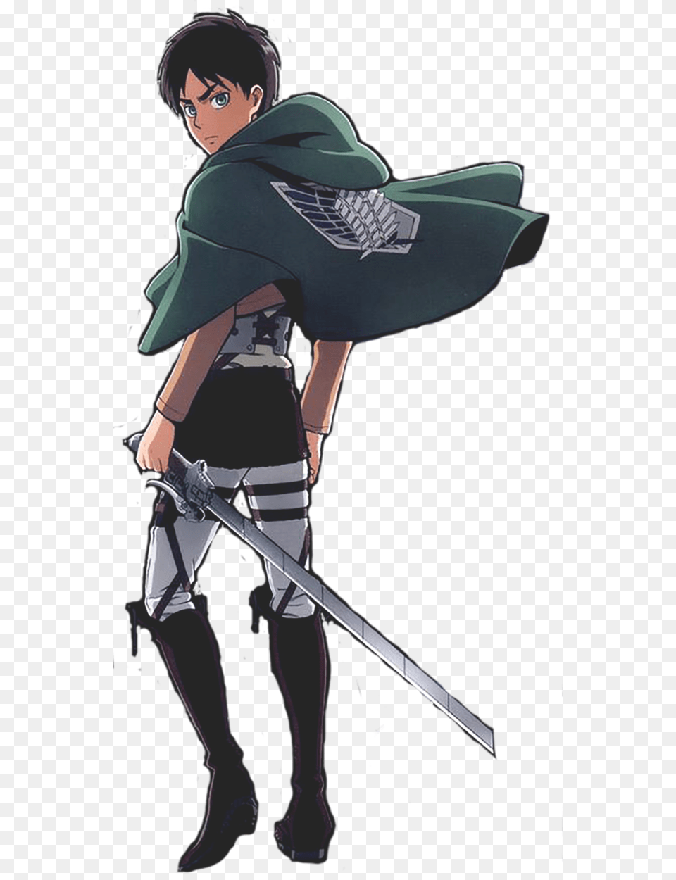 Eren Jaeger Eren Attack On Titan Characters, Sword, Weapon, Book, Comics Png Image