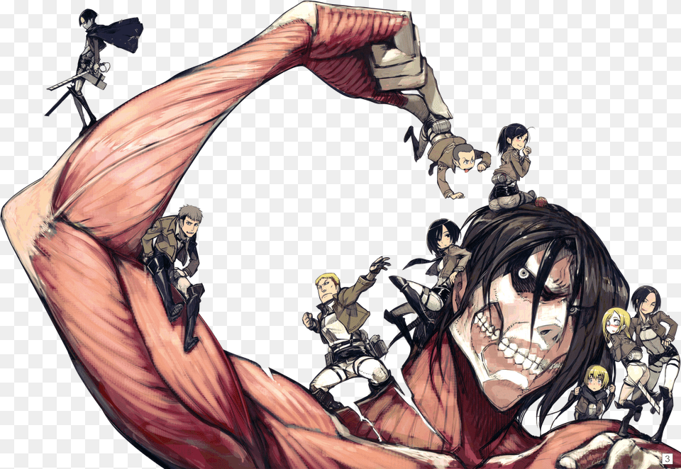 Eren Yeager Mikasa Ackermann Armin Arlert Fictional Attack On Titan Free Png Download