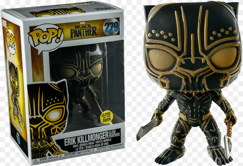 Erik Killmonger In Mask Glow Us Exclusive Pop Vinyl Erik Killmonger Glow Funko Pop, Alien, Toy Free Transparent Png