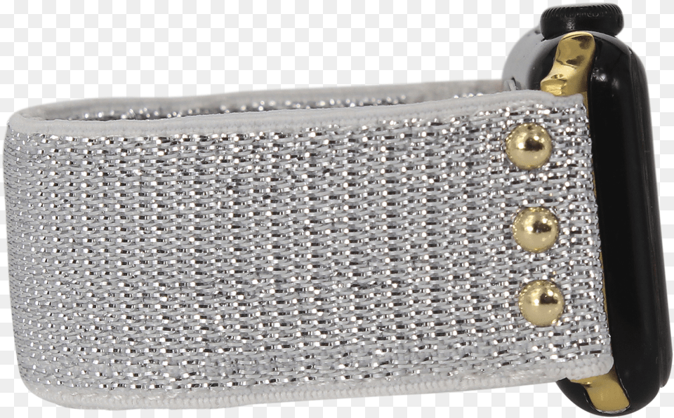 Erimish Stretchy Silver Glitter Apple Watch Band Gold 13 Cm Coin Purse, Accessories, Cuff, Bag, Handbag Png Image