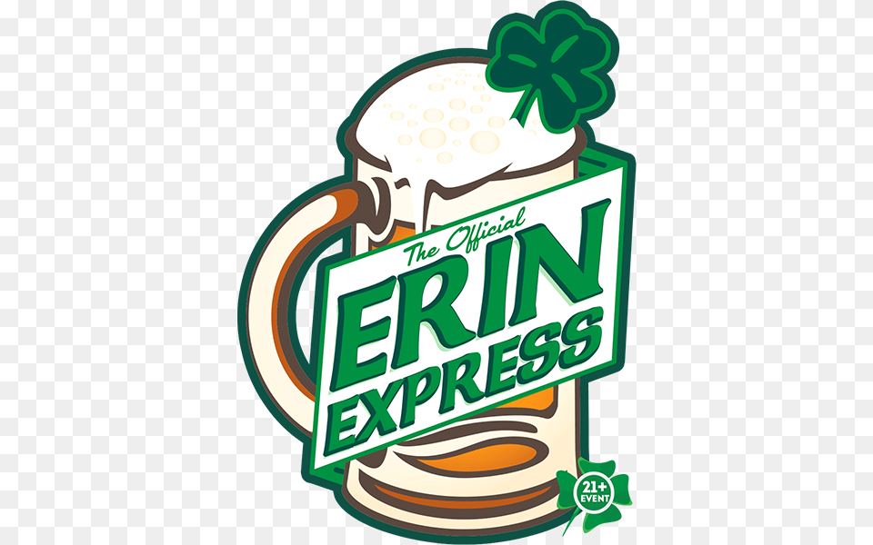 Erin Express Official Philadelphia St Patricks Day Bar, Cup, Alcohol, Beer, Beverage Png