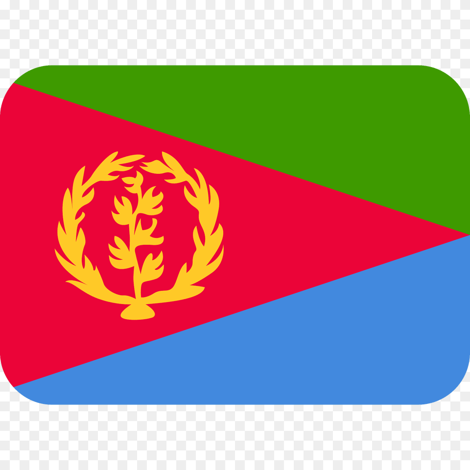Eritrea Flag Emoji Clipart, Emblem, Symbol, Flower, Plant Png Image