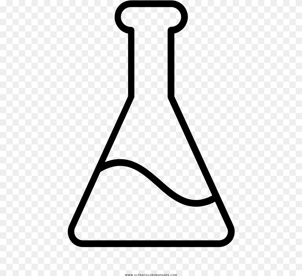 Erlenmeyer Flask Coloring, Gray Free Png