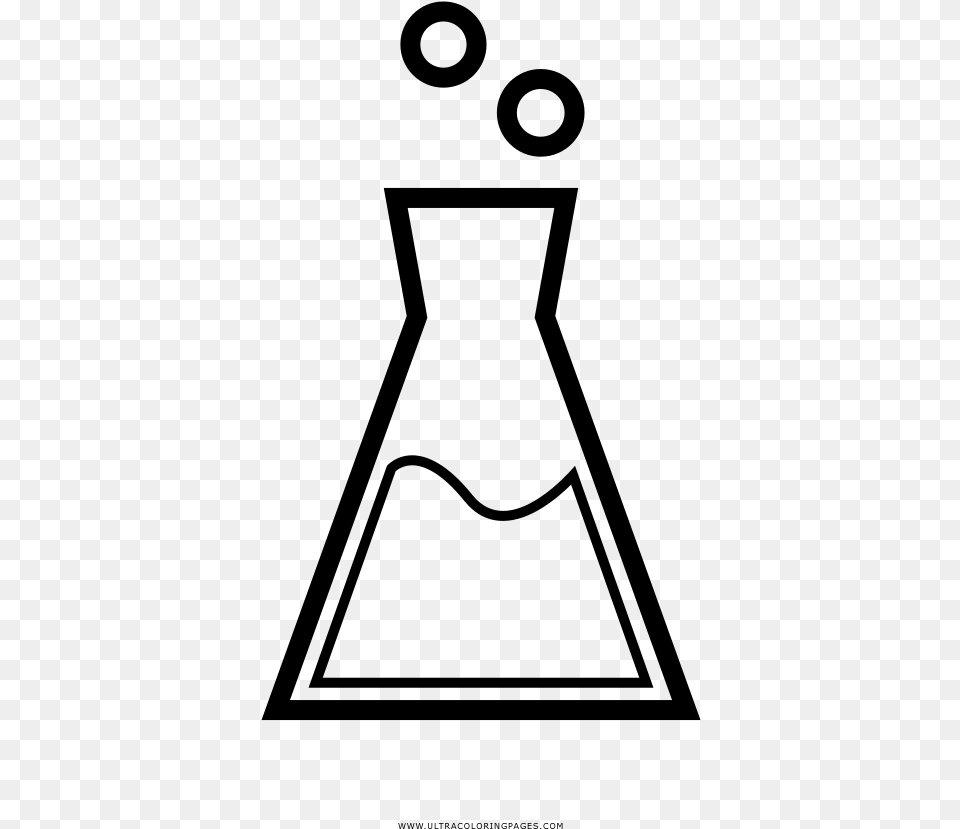Erlenmeyer Flask Coloring, Gray Free Png