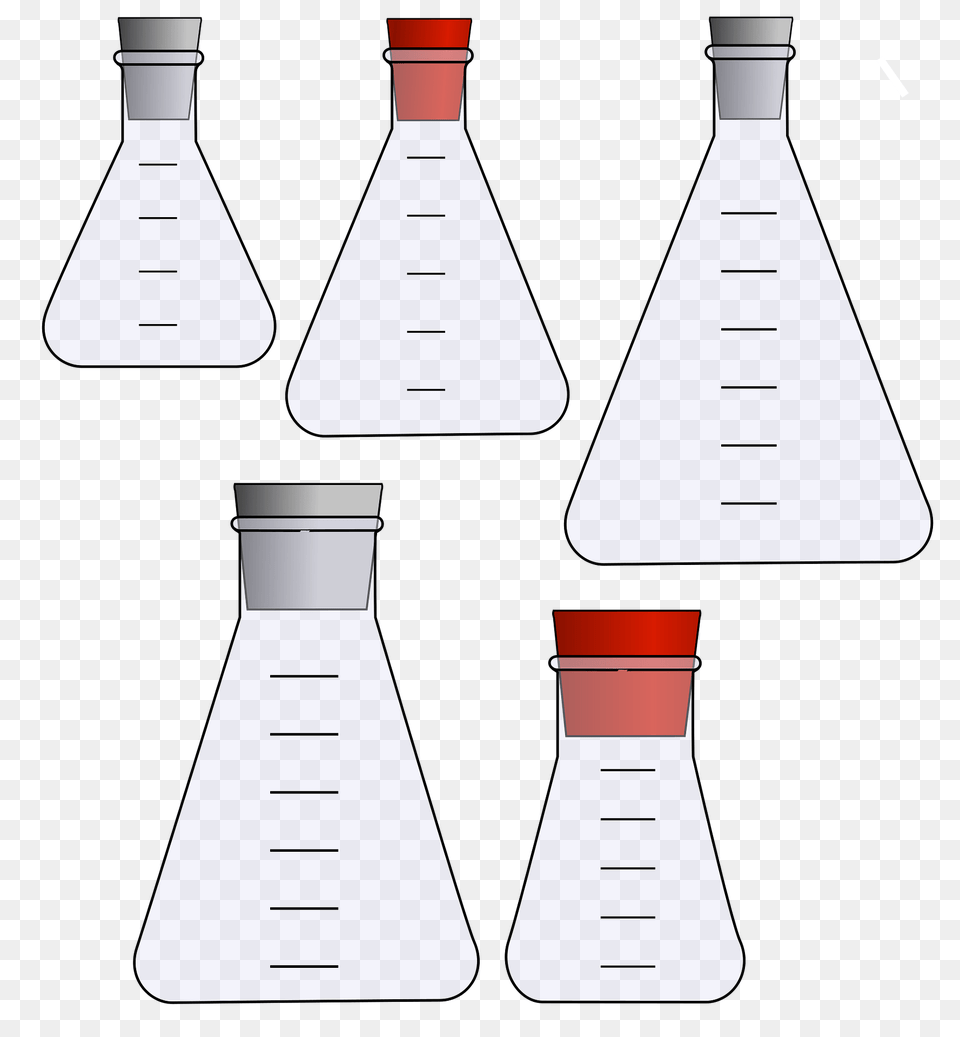 Erlenmeyer Flasks With Stoppers Clipart, Jar, Cone, Bottle, Shaker Png Image