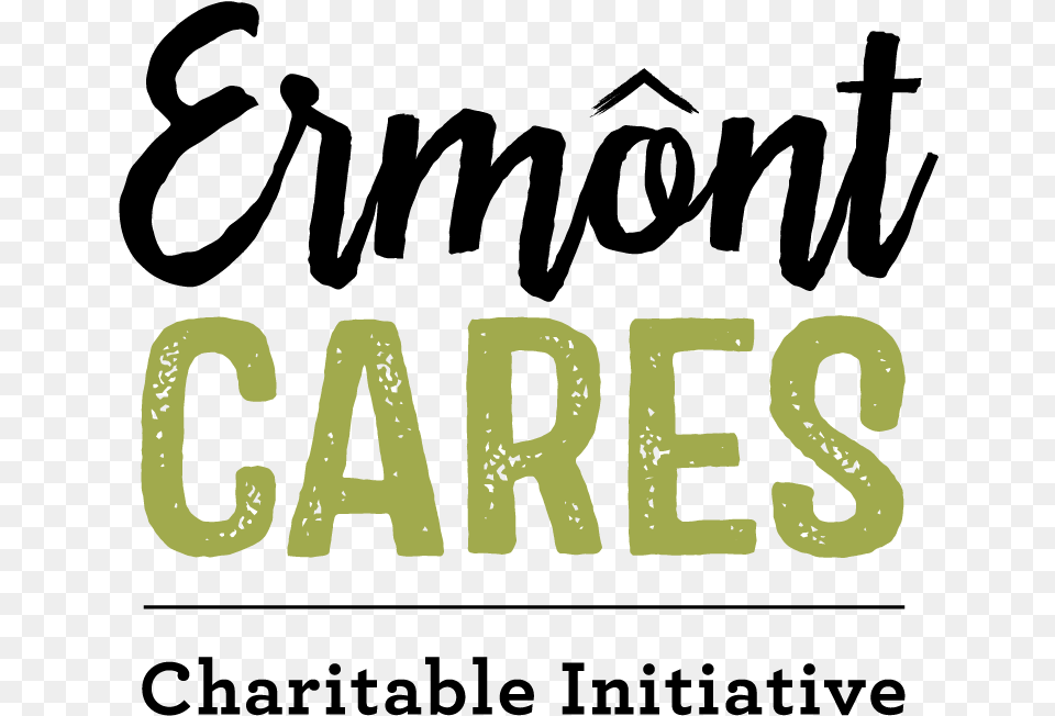 Ermont Cares Grn Blk Calligraphy, Text, Symbol, Number Png Image