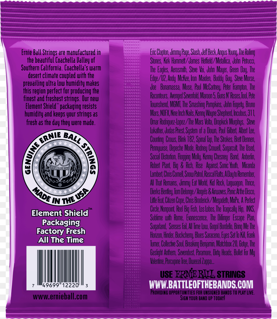 Ernie Ball 3223 Nickel Wound Electric Guitar Strings, Purple, Book, Publication Free Png Download