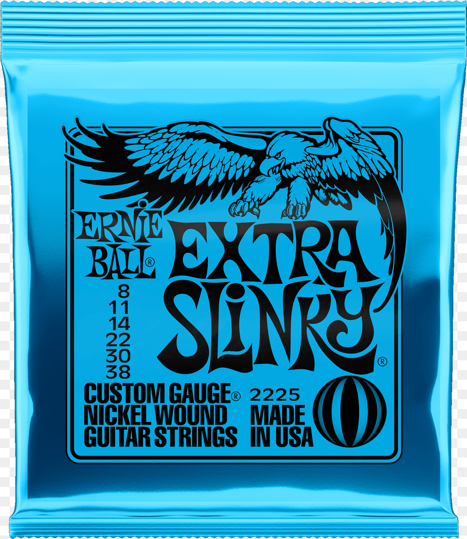 Ernie Ball Extra Slinky Electric Guitar Strings 8 38 Ernie Ball 8, Advertisement, Animal, Bird, Poster Png Image