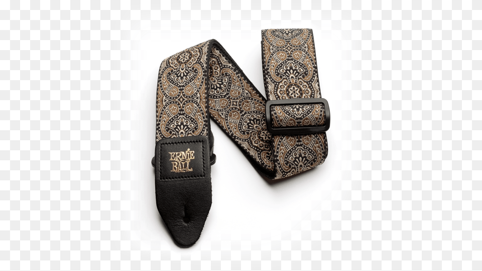 Ernie Ball Gold Black Paisley Jacquard Guitar Strap, Accessories, Pattern Free Png Download