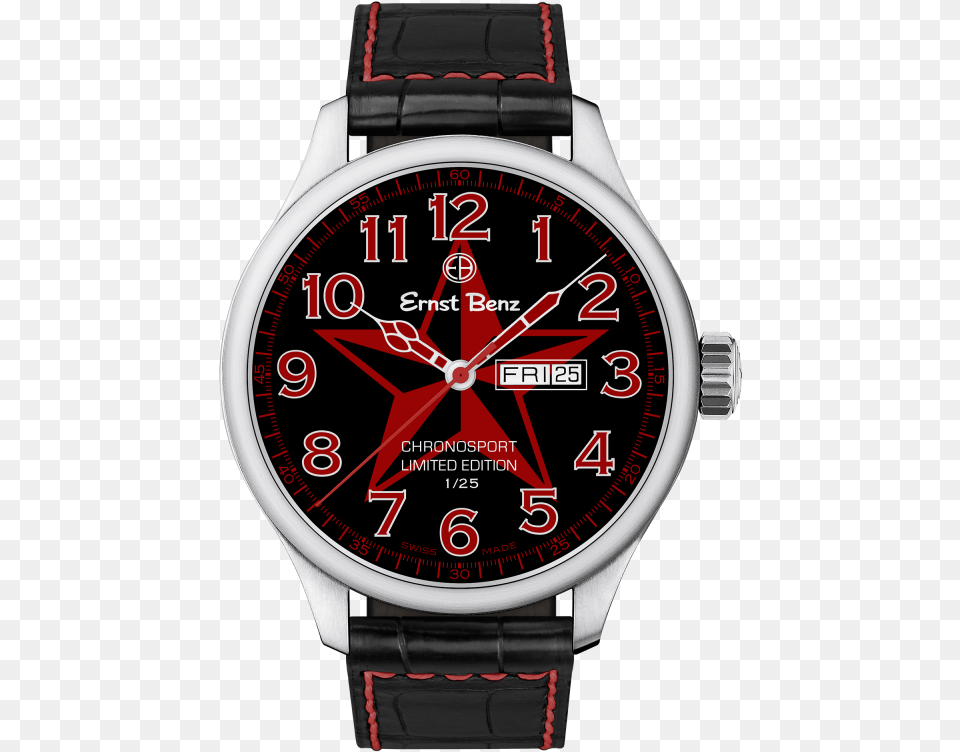 Ernst Benz Red Nautical Star Limited Edition Watch Ernst Benz, Arm, Body Part, Person, Wristwatch Free Png Download