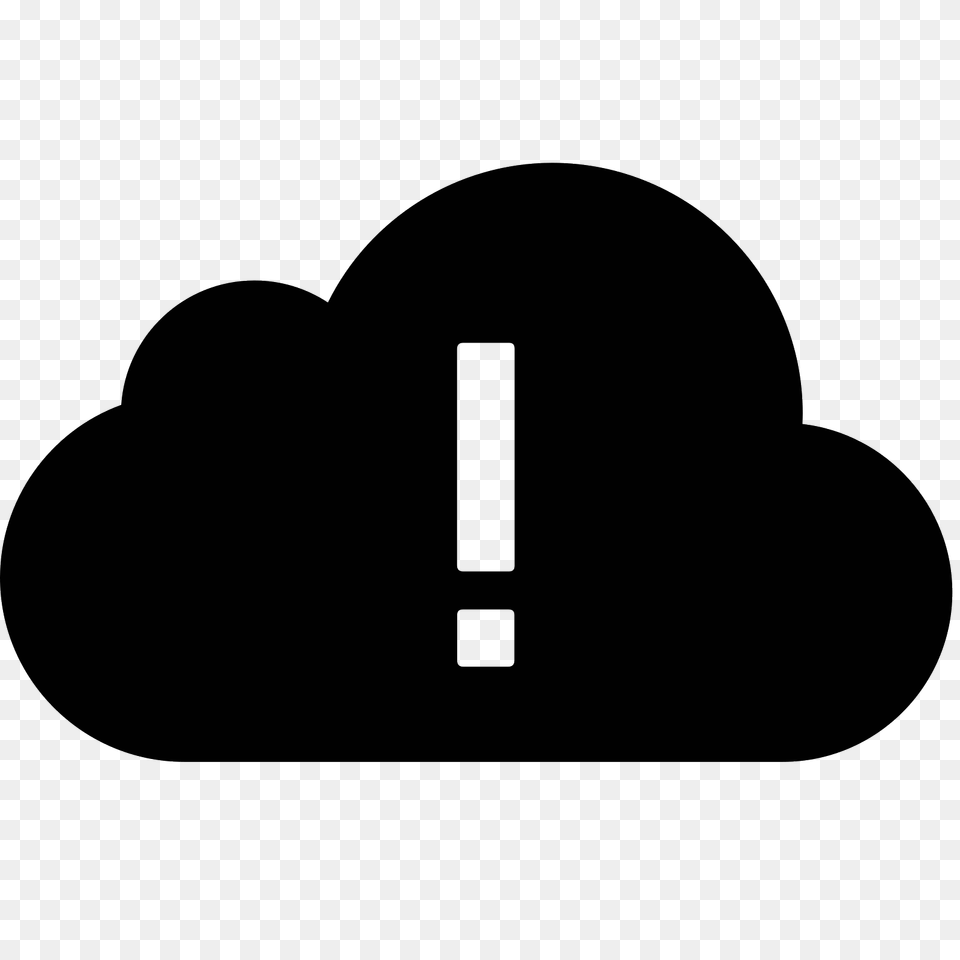 Error Cloud Filled Icon, Gray Free Png