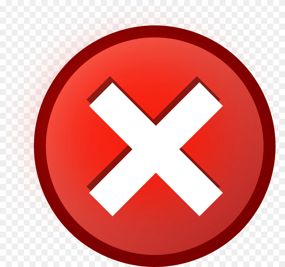 Error Icon White Cross In Red Circle, Sign, Symbol, Road Sign Free Transparent Png
