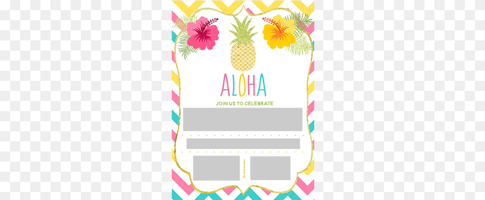 Error Message Aloha Birthday Party Invitations Girls Rainbow, Food, Fruit, Pineapple, Plant Free Png
