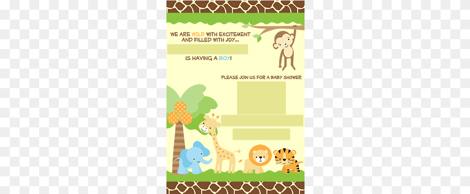 Error Message Baby Shower Invitations Animal Blank, Advertisement, Poster, Publication, Book Free Png Download