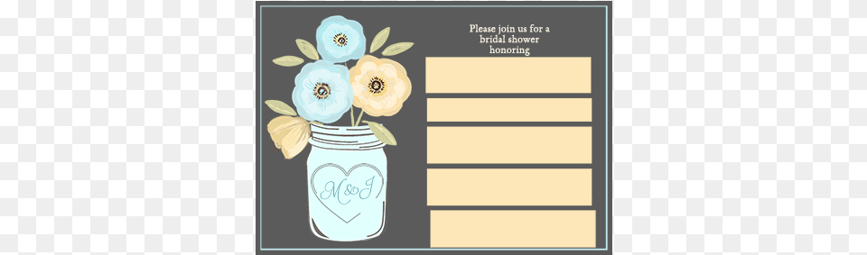 Error Message Mason Jar Flowers Bridal Shower Thank You Cards, Flower, Petal, Plant Free Png