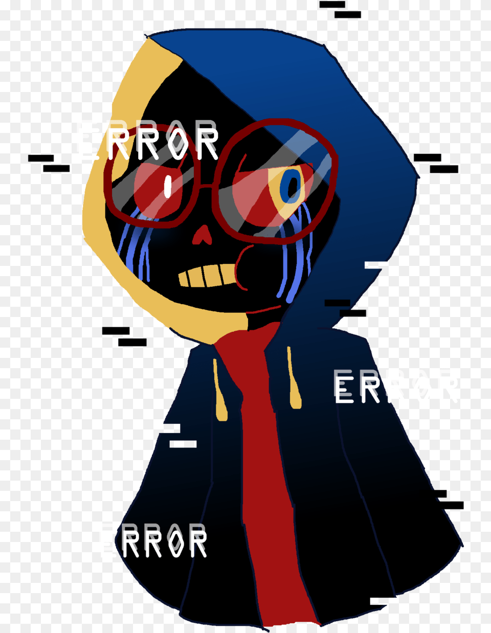 Error Sans With Glasses, Cape, Clothing, Person, Accessories Png Image