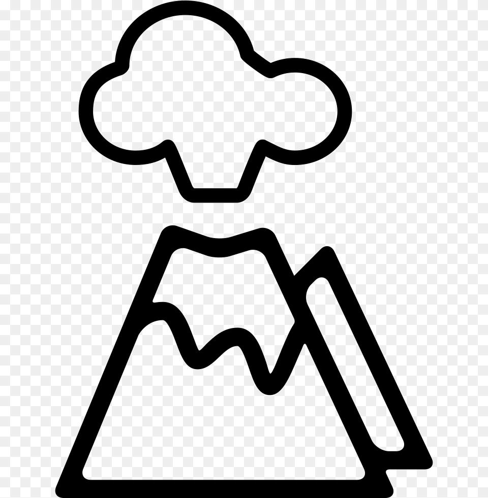 Erupting Volcano Black And White Volcano, Stencil, Bow, Weapon Png Image