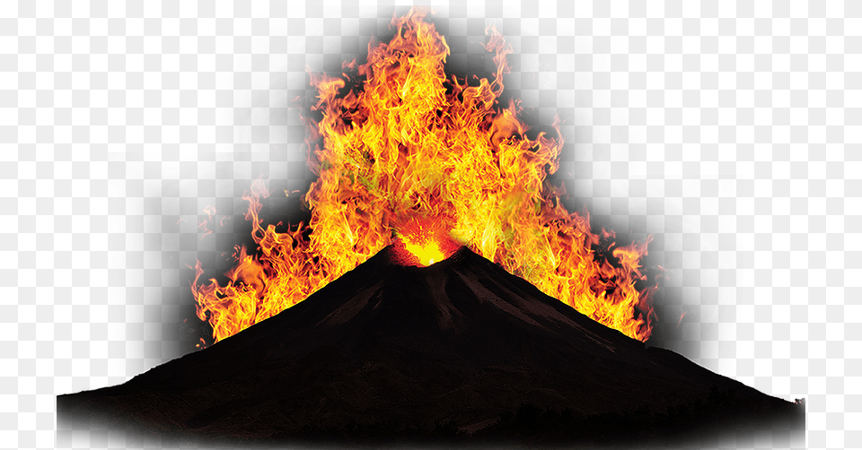 Erupting Volcano For On Mbtskoudsalg Volcano Eruption, Fire, Flame, Mountain, Nature Free Png Download