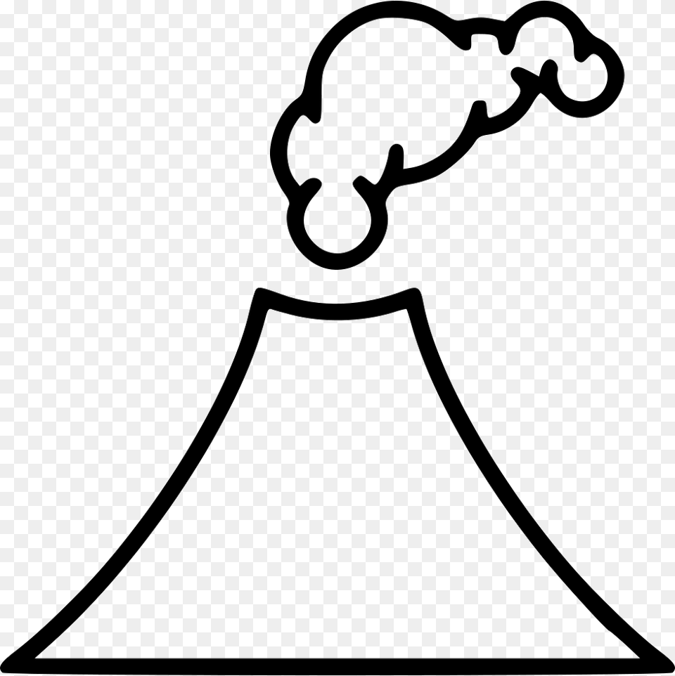 Erupting Volcano Volcano Black And White, Stencil, Bow, Weapon, Lamp Png Image