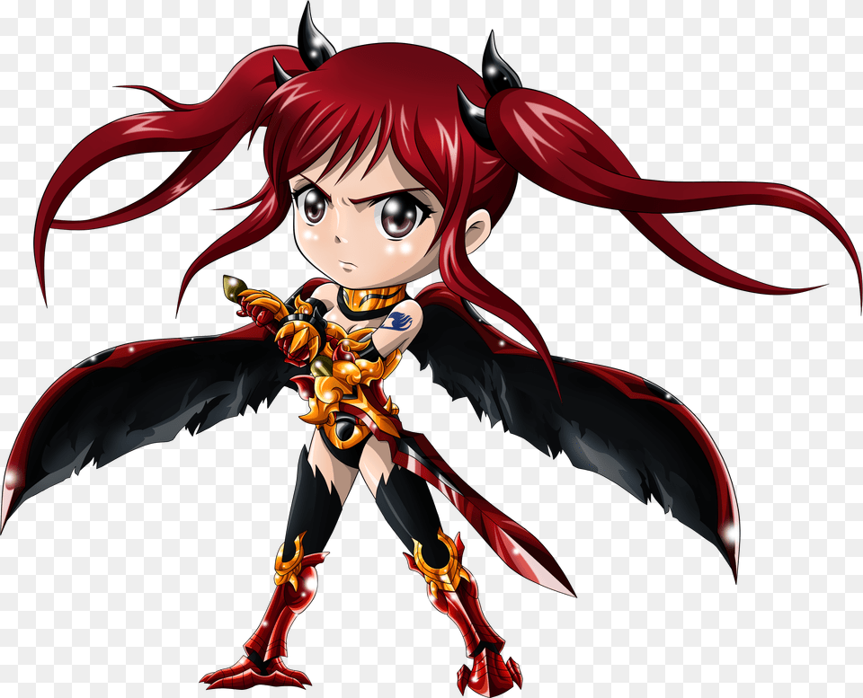 Erza Character Chibi Witch Anime, Publication, Book, Comics, Adult Free Transparent Png
