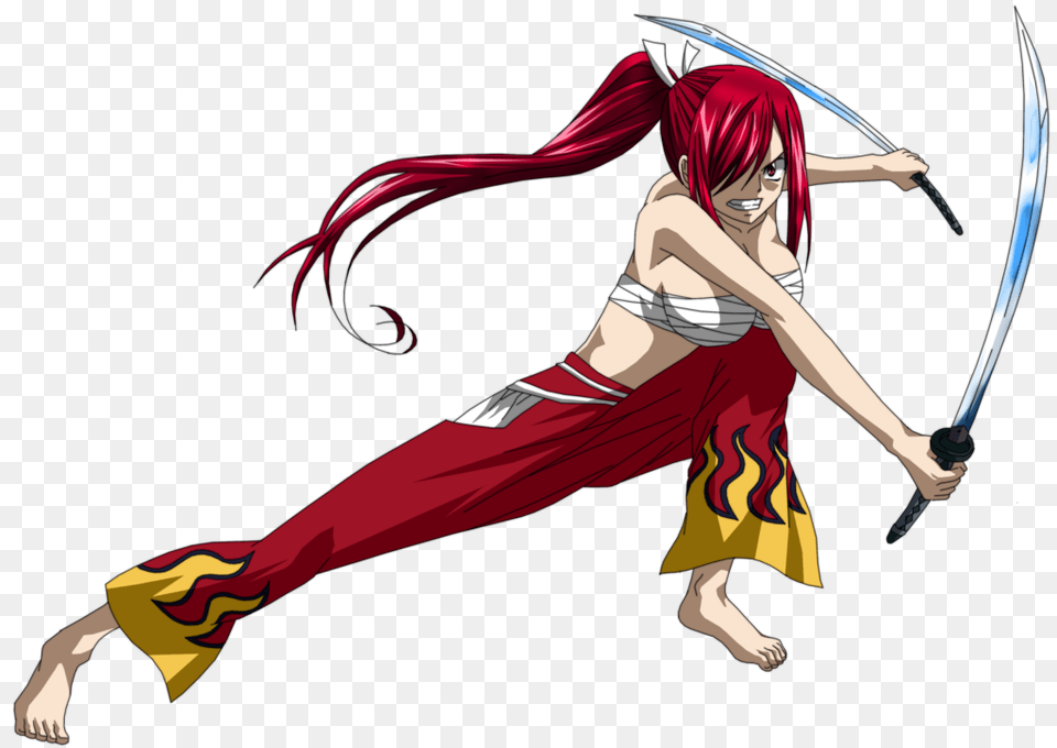 Erza Erza Scarlet Anime Chibi Kawaii Fairytail Fightlik, Book, Comics, Publication, Weapon Free Png