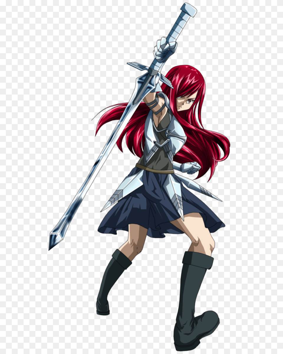 Erza Scarlet, Book, Comics, Weapon, Sword Free Transparent Png