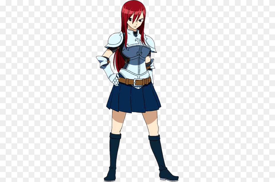 Erza Scarlet Anime Fairy Tail Erza Scarlet, Book, Clothing, Comics, Costume Png Image