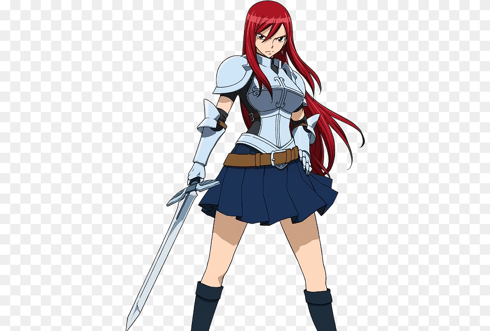 Erza Scarlet Hot Female Anime Character, Adult, Publication, Person, Comics Png Image