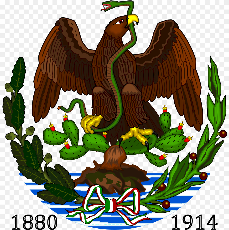 Esc Mex Porfirista 1880 A Golden Mexican Coat Of Arms, Animal, Bird, Vulture, Beak Free Transparent Png