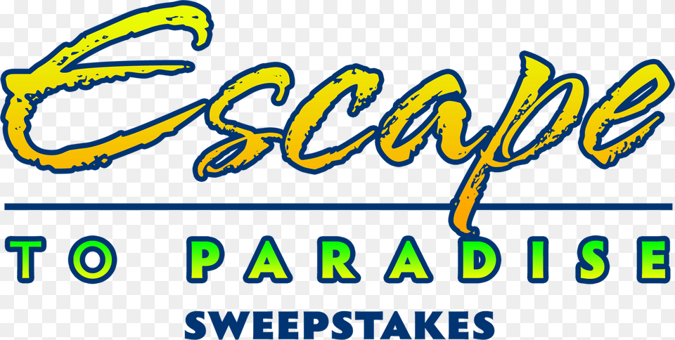 Escape To Paradise Sweepstakes, Text, Handwriting, Logo Free Transparent Png