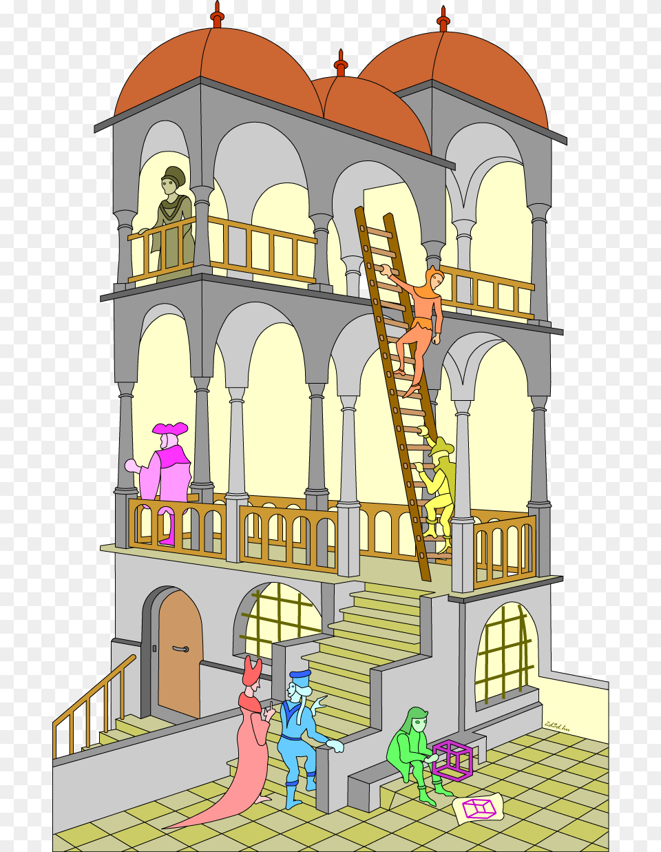 Escher Vector Cartoon, Arch, Architecture, Housing, House Free Png Download