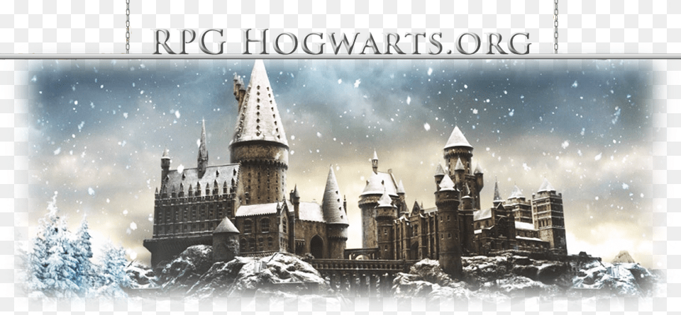 Escola De Magia E Bruxaria De Hogwarts Harry Potter Background At Christmas, Architecture, Building, Spire, Tower Png Image